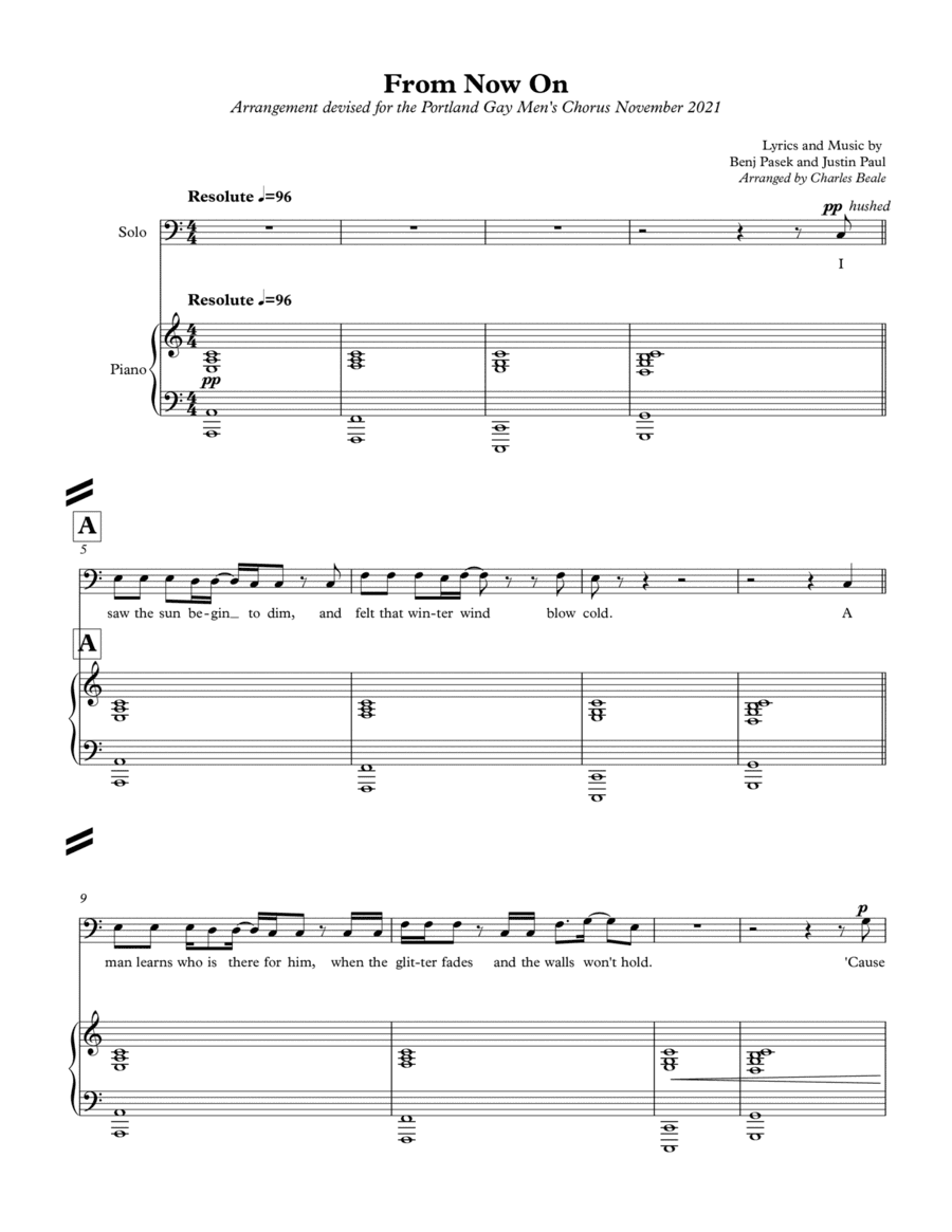 From Now On (arr. Charles Beale)