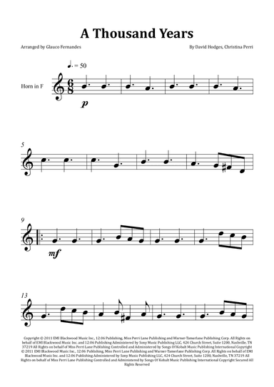 A Thousand Years (arr. Glauco Fernandes)
