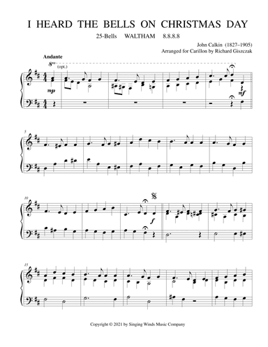 25B. I Heard the Bells on Christmas Day (WALTHAM) (arr. Richard Giszczak)