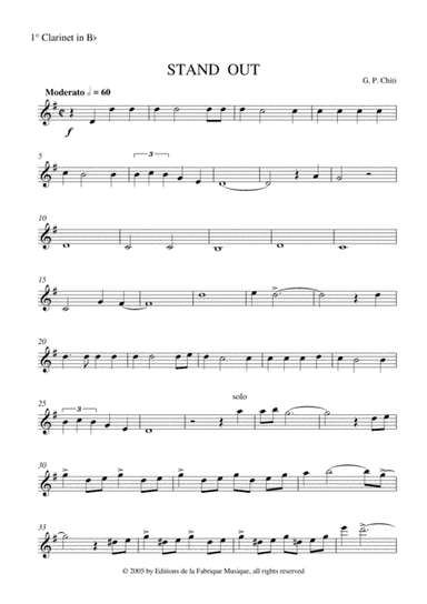 Gian Paolo Chiti: Standout for intermediate concert band: 1st Bb clarinet part