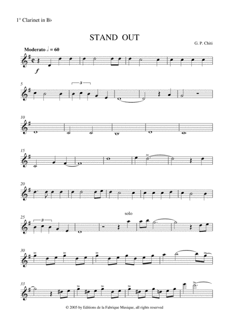 Gian Paolo Chiti: Standout for intermediate concert band: 1st Bb clarinet part