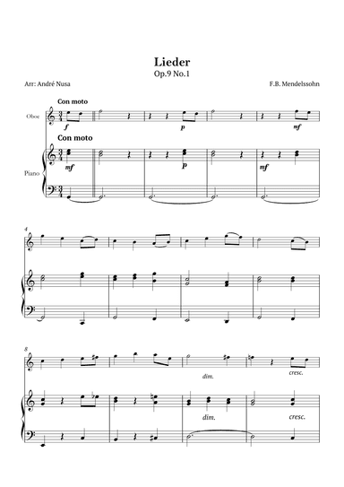 Lieder Op.9 No.1 (arr. André Nusa)