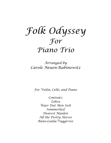 Folk Odyssey for Piano Trio (arr. Carole Neuen-Rabinowitz)