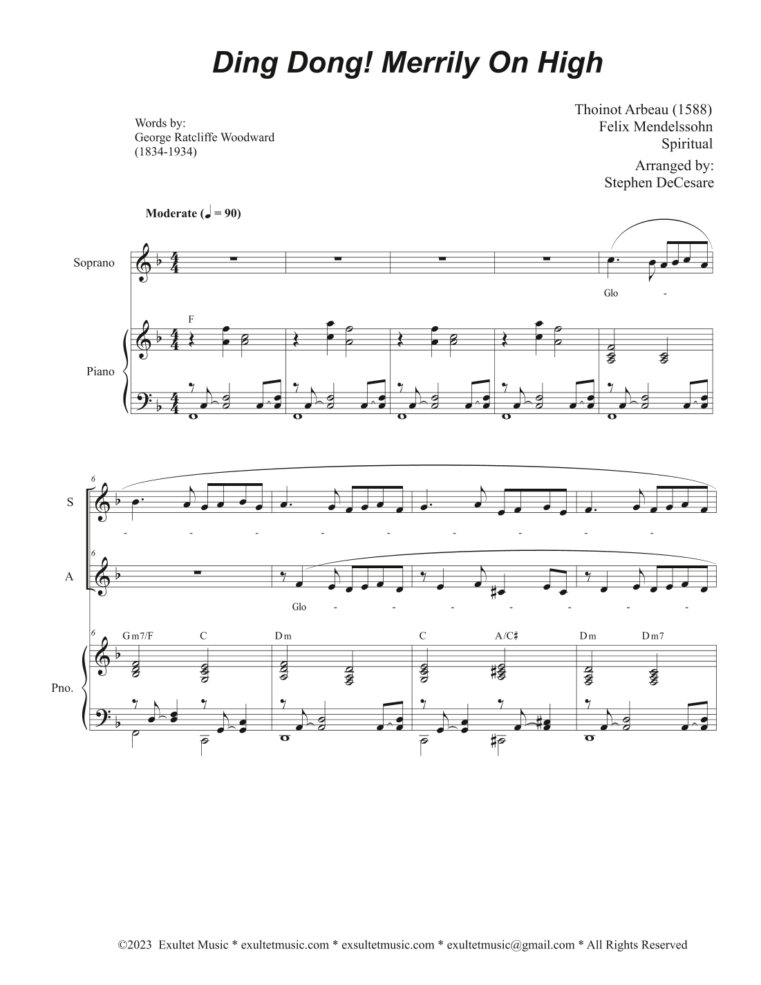Ding Dong! Merrily On High (Duet for Soprano and Alto solo) (arr. Stephen DeCesare)