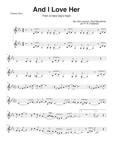 And I Love Her (arr. P. R. Frederick)