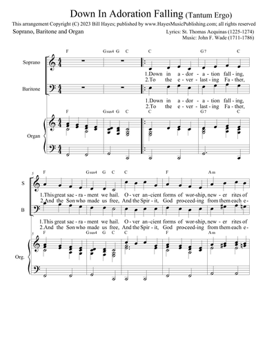 Down In Adoration Falling (Tantum Ergo) (arr. Bill Hayes)