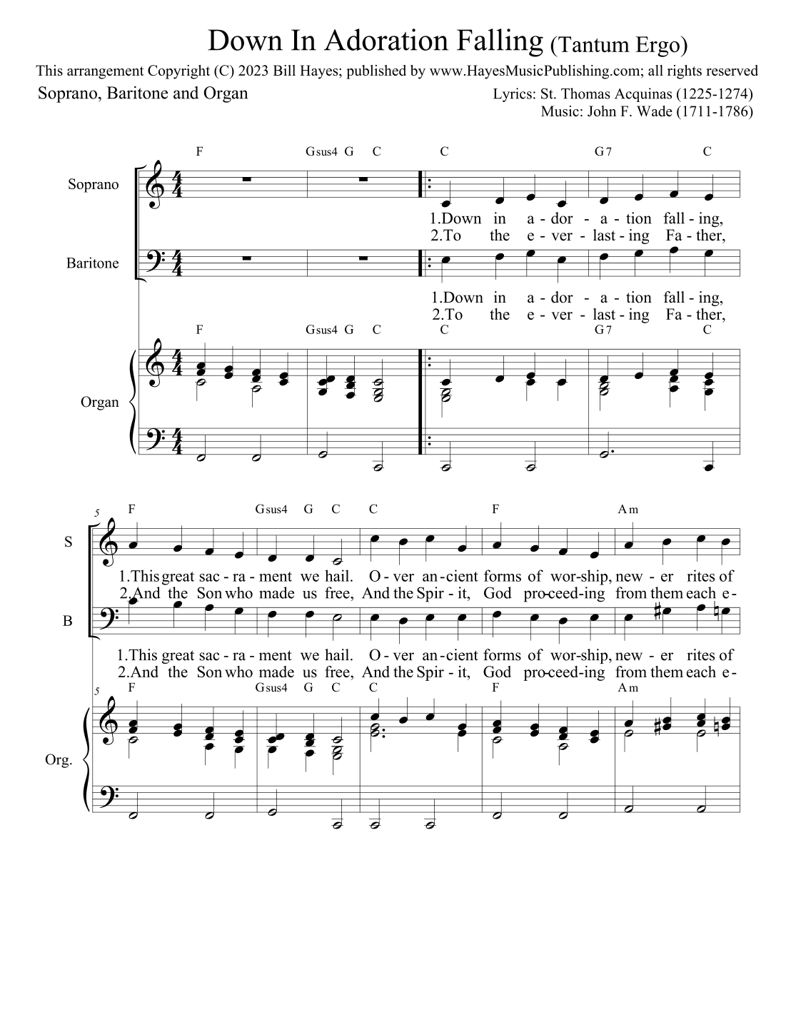 Down In Adoration Falling (Tantum Ergo) (arr. Bill Hayes)