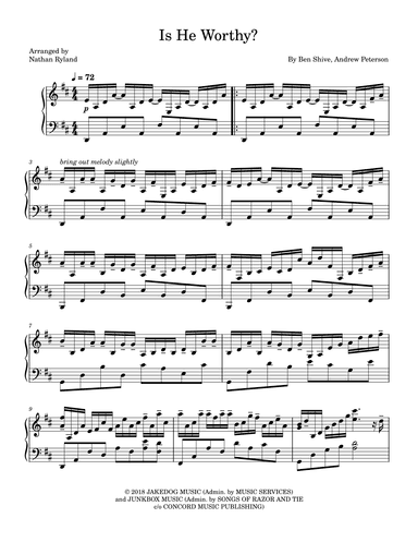 Is He Worthy? (arr. Nathan Ryland)