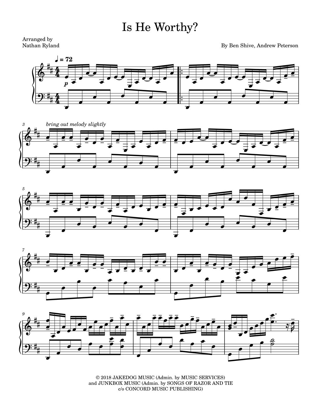 Is He Worthy? (arr. Nathan Ryland)