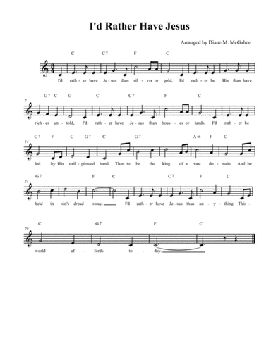 I'd Rather Have Jesus (arr. Diane M. McGahee)