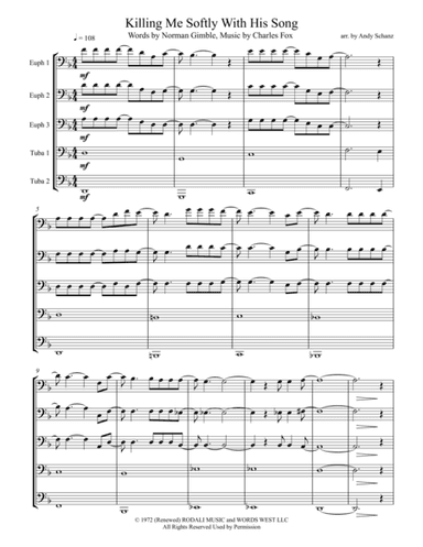 Killing Me Softly With His Song (arr. Andy Schanz)