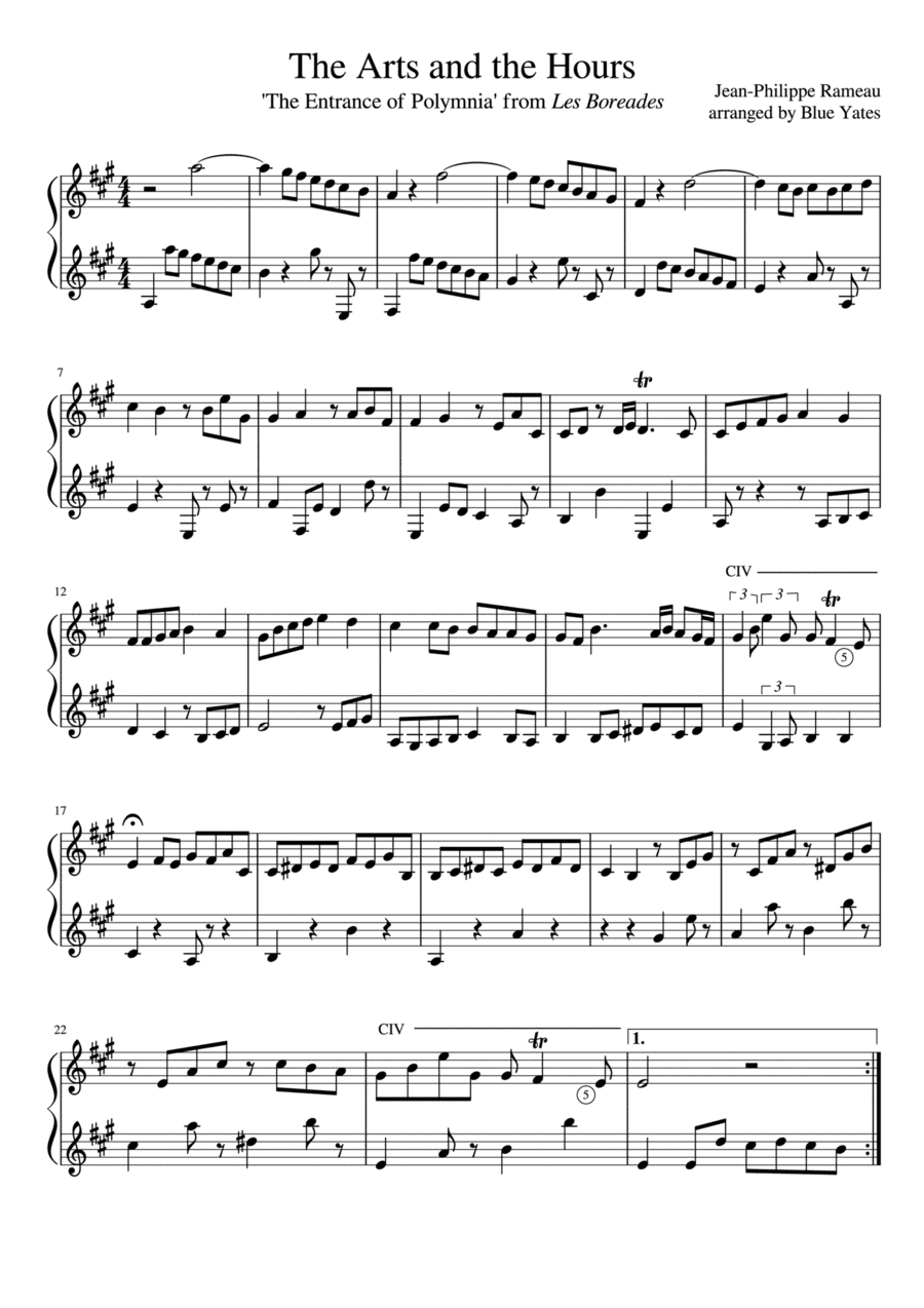 The Arts and the Hours (Jean-Philippe Rameau)