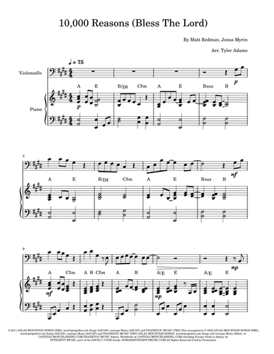 10,000 Reasons (bless The Lord) (arr. Tyler Adams)