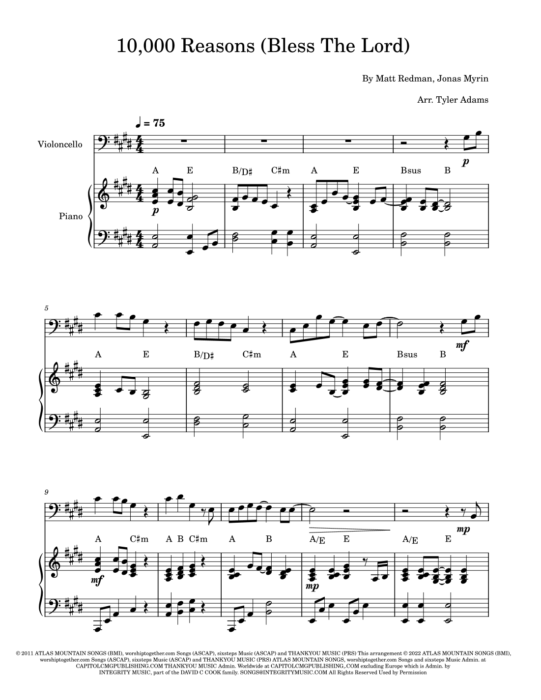 10,000 Reasons (bless The Lord) (arr. Tyler Adams)