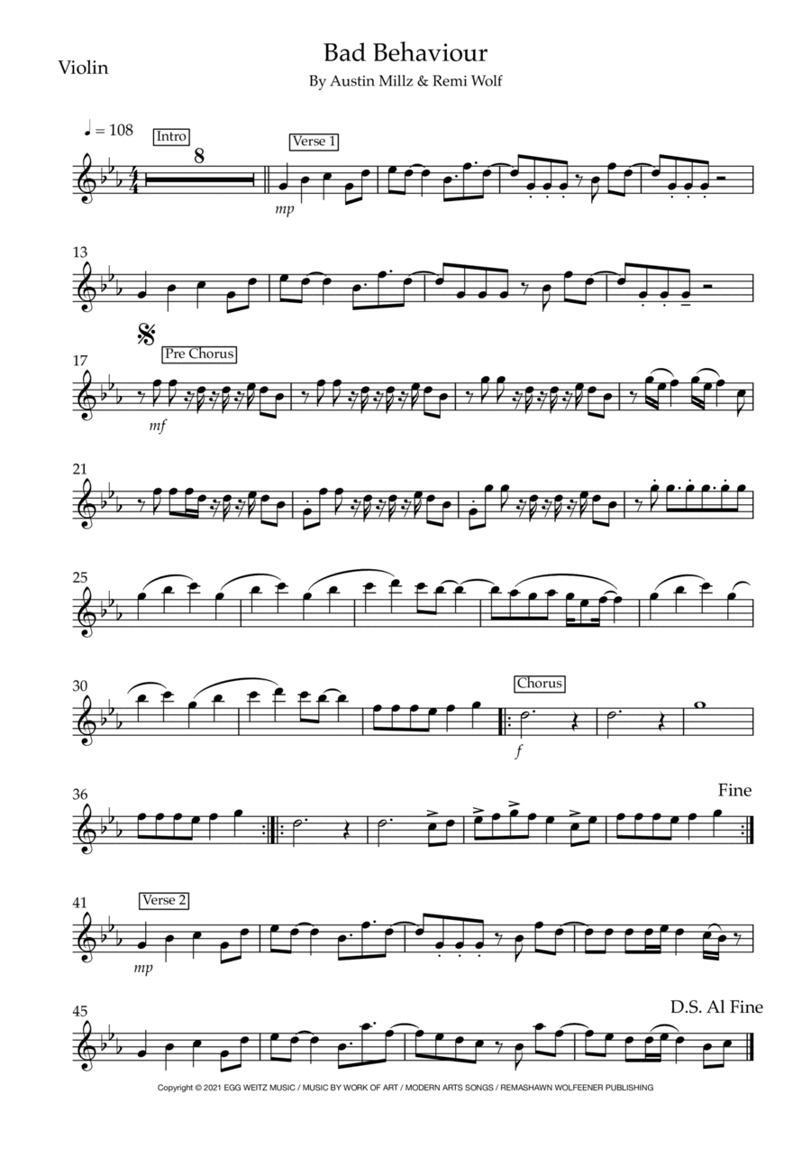 Bad Behavior (arr. Matt Luff)