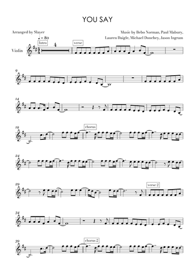 You Say (arr. Slayer)