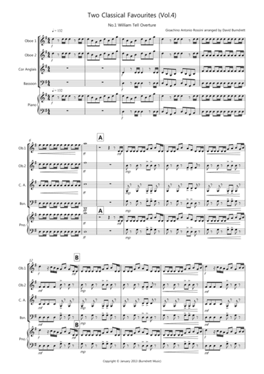2 Classical Favourites for Double Reed Quartet (volume four) (arr. David Burndrett)
