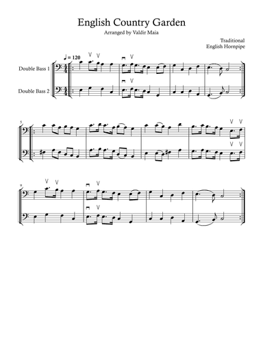 English Country Garden - String Bass Duo (arr. Valdir Maia)