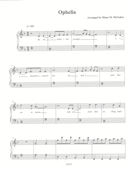 Ophelia (arr. Diane M. McGahee)