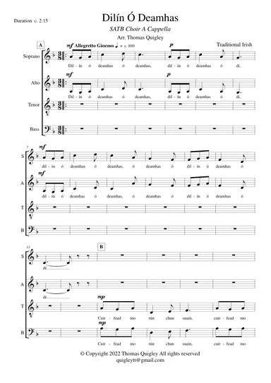 Dilín Ó Deamhas (SATB A Cappella) (arr. Thomas Quigley)