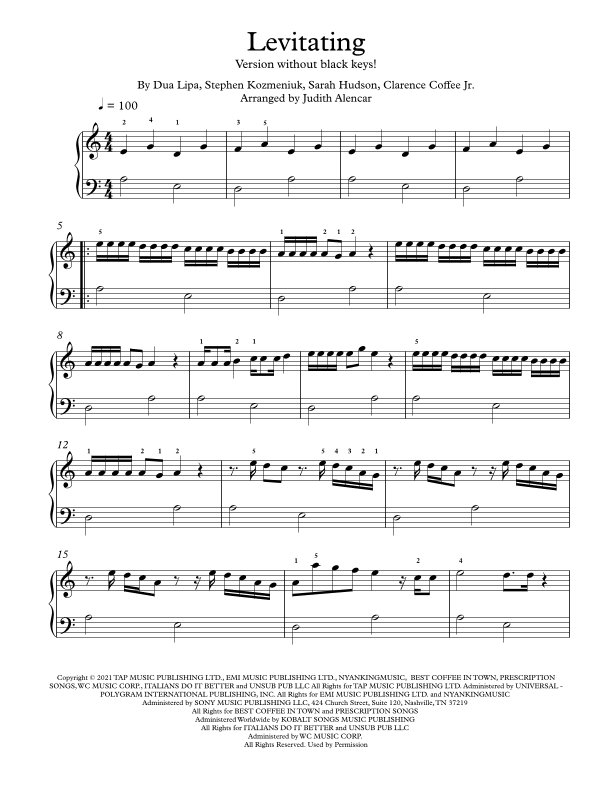 Levitating (arr. Judith Alencar)