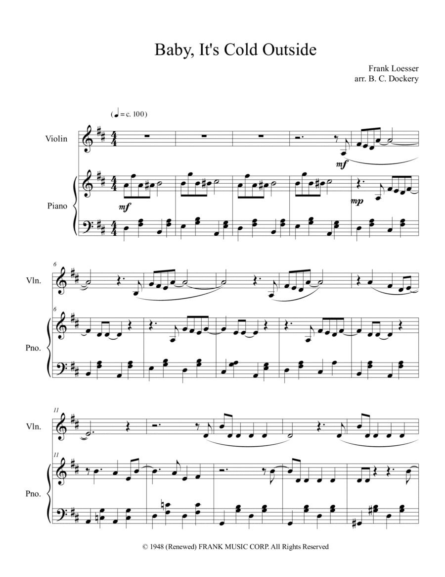 Baby, It's Cold Outside (arr. B. C. Dockery)