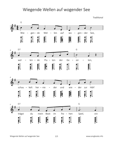 Wiegende Wellen auf wogender See (arr. songbooks.info)