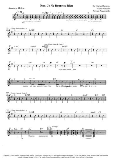 Non, Je Ne Regrette Rien (arr. Jan Angermüller)