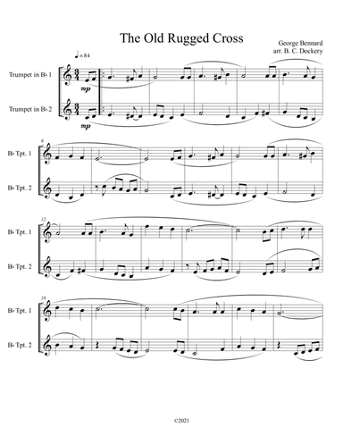The Old Rugged Cross (trumpet duet) (arr. B. C. Dockery)