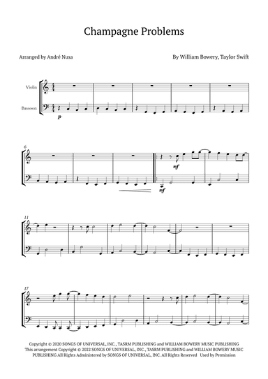Champagne Problems (arr. André Nusa)