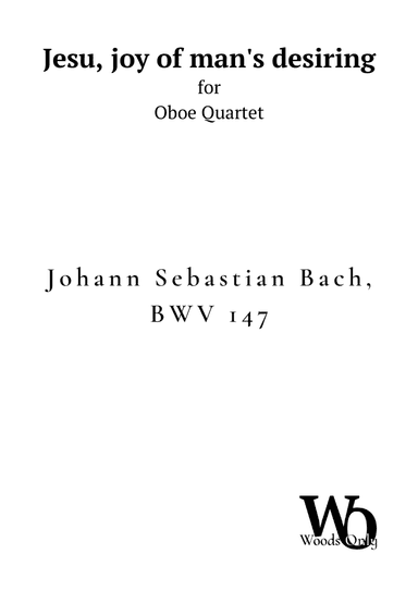 Jesu, joy of man's desiring by Bach for Oboe Quartet (arr. Ander)