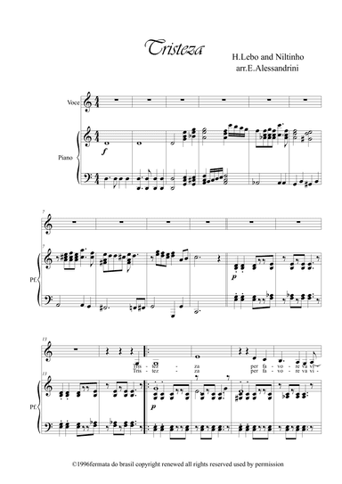 Tristeza (arr. Ester Alessandrini)