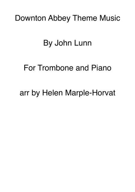 Downton Abbey (theme) (arr. HELEN MARPLE-HORVAT)