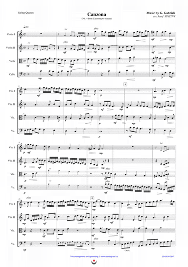 Canzona (Nb. 4) (arr. Josef STASTNY)