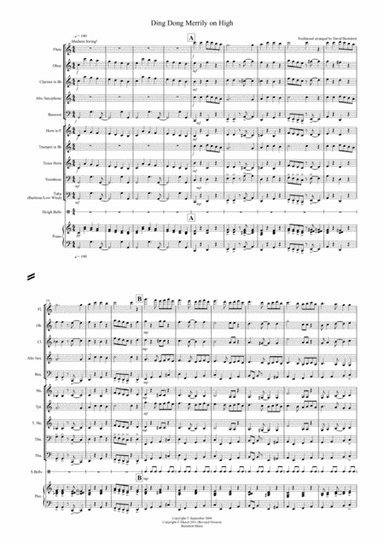 Ding Dong Merrily on High (Jazzy Style!) for School Wind Band (arr. David Burndrett)