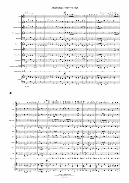 Ding Dong Merrily on High (Jazzy Style!) for School Wind Band (arr. David Burndrett)