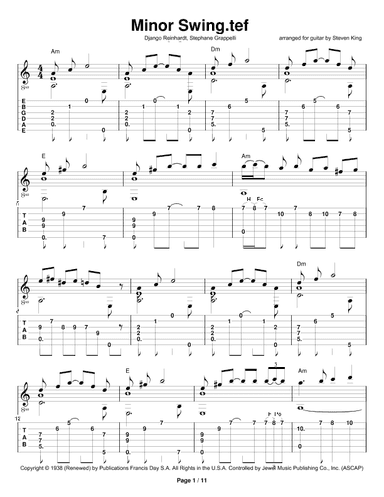 Minor Swing (arr. Steven King)