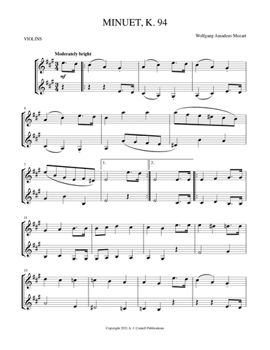 Minuet, K. 94 (arr. Mark Phillips)