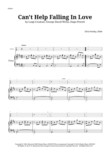 Can't Help Falling In Love (arr. Langanho)