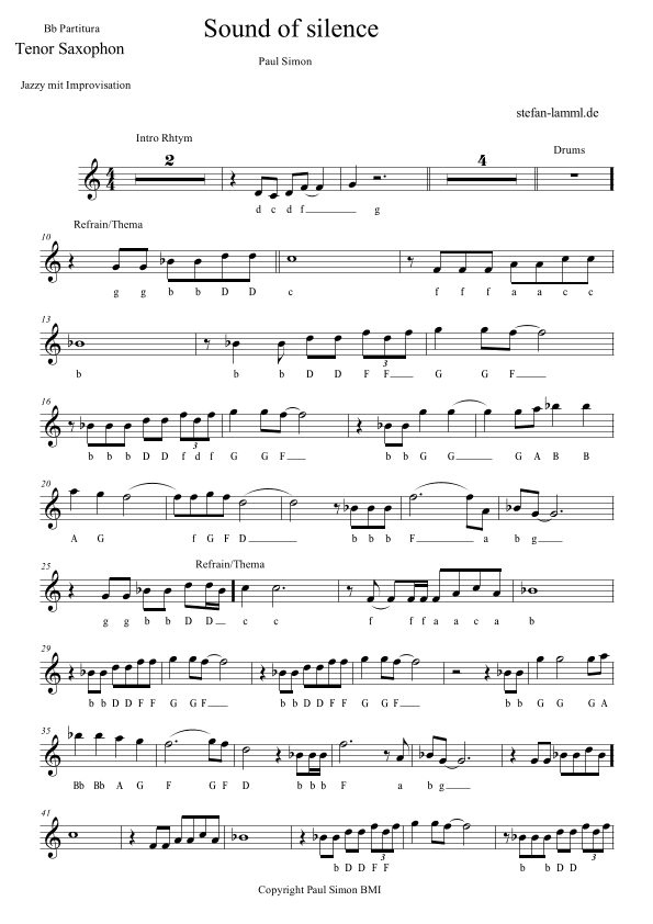 The Sound Of Silence (arr. stefan-lamml.)