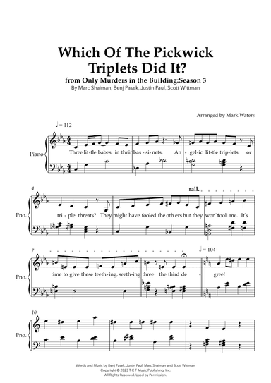 Which Of The Pickwick Triplets Did It? (arr. Mark Waters)