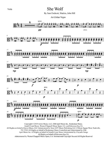She Wolf (arr. Zoltan Vegso)