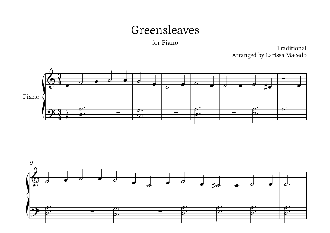 Greensleeves (arr. Larissa Macedo)