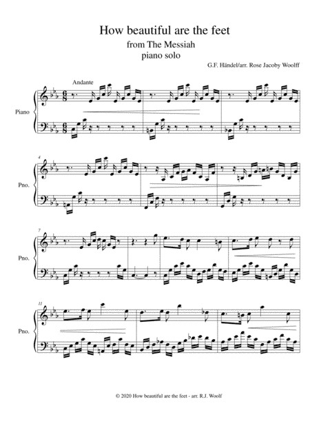 How beautiful are the feet (Messiah) - piano solo