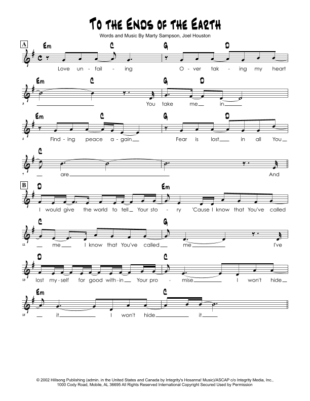 To The Ends Of The Earth (arr. Brian Kim)