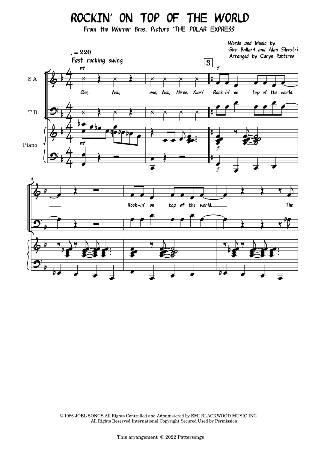 Rockin' On Top Of The World (arr. Caryn Patterson)
