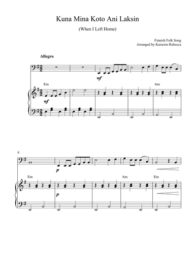 Kuna Mina Koto Ani Laksin (When I Left Home) (arr. Kaiserin Rebecca)
