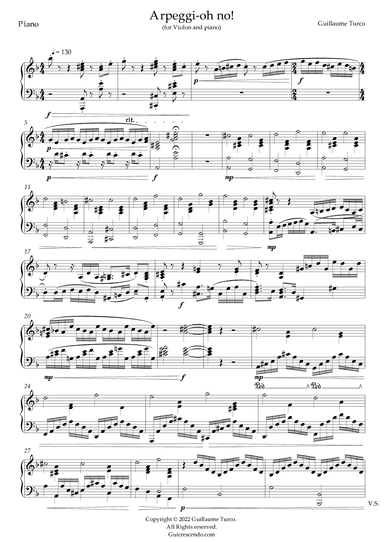 Arpeggi-oh no! (piano accompaniment for solo Violin)