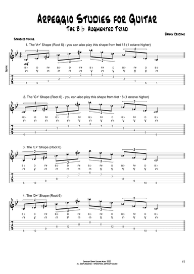 Arpeggio Studies for Guitar - The Bb Augmented Triad