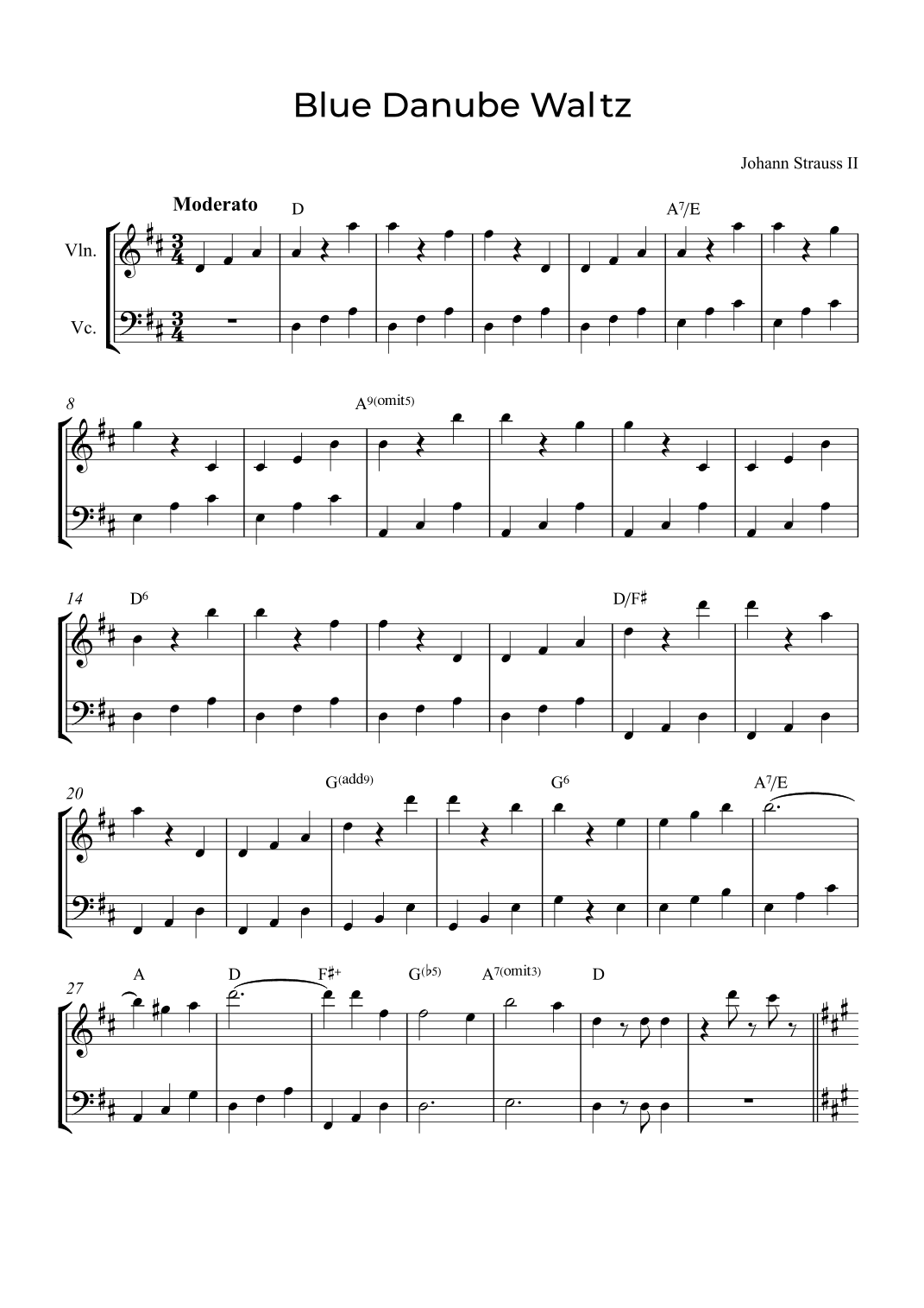 Blue Danube Waltz (arr. Alex Nunes Rodrigues)